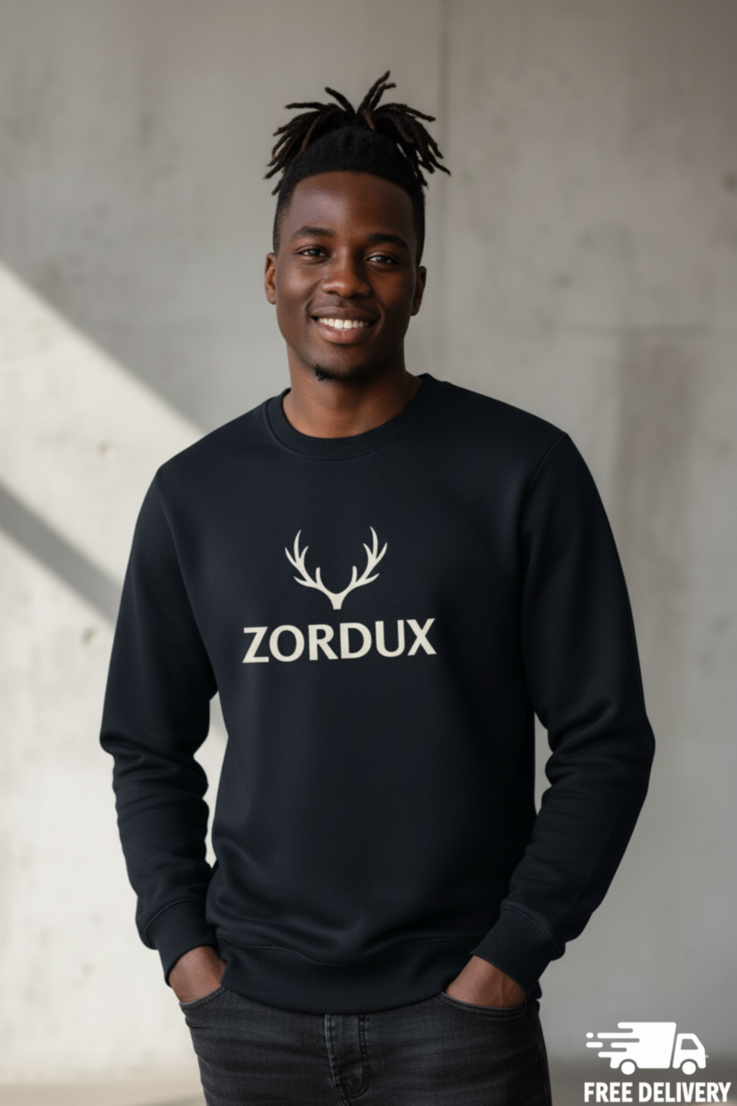 Zordux Classic Navy Blue Sweatshirt Premium Cotton Blend
