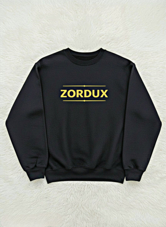 Zordux Classic Black Sweatshirt - Premium Cotton Blend, Heavyweight 440gsm