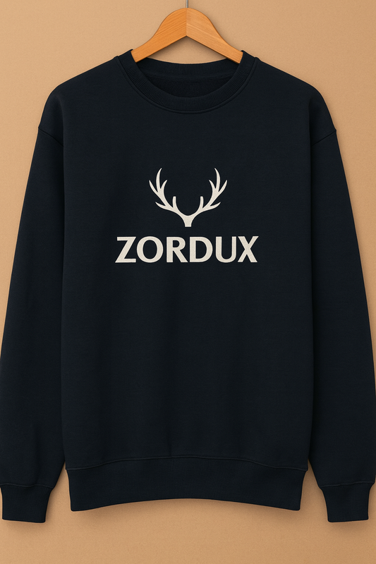 Zordux Classic Navy Blue Sweatshirt Premium Cotton Blend