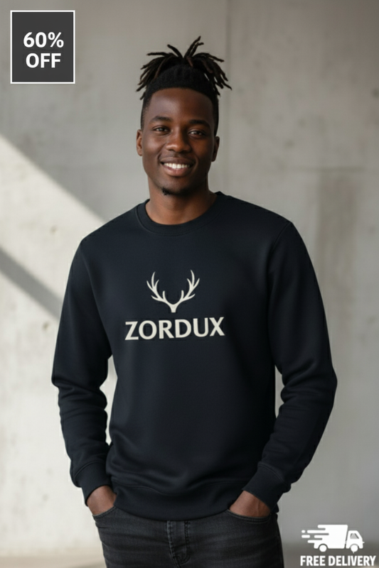 Zordux Classic Navy Blue Sweatshirt Premium Cotton Blend