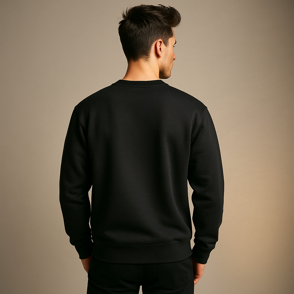 Zordux Classic Black Sweatshirt - Premium Cotton Blend, Heavyweight 440gsm