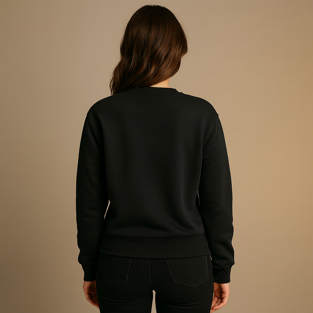 Zordux Classic Black Sweatshirt - Premium Cotton Blend, Heavyweight 440gsm