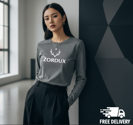 ZORDUX Long Sleeve T-Shirt 100% sustainable cotton