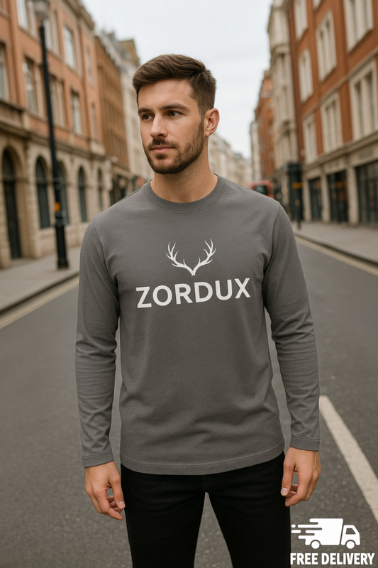 ZORDUX Long Sleeve T-Shirt 100% sustainable cotton